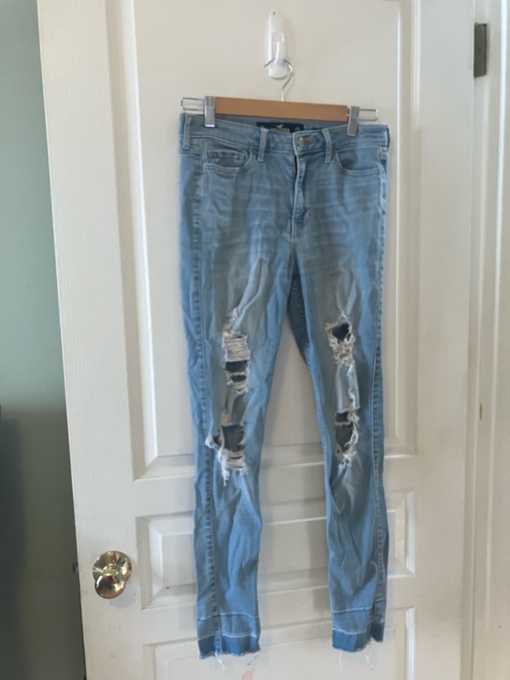 Hollister Distressed Light Blue Skinny Jeans